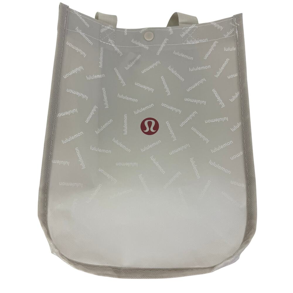 Lululemon Womens Reusable Carryall Snap Gym Small White/Silver Tote Bag